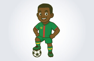 Soccer or Football Player Mascot Cartoon Character Template
