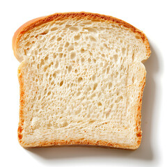 A single slice of white bread with a soft, porous texture and golden crust.
