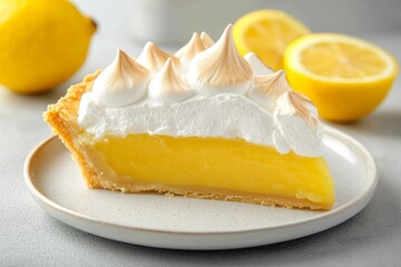Delicious Lemon Meringue Pie Dessert Recipe with Fluffy Meringue and Tangy Lemon Curd on Plate