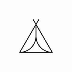 triangular camping tent icon sign vector
