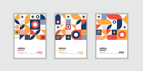 Set of geometric covers collection of cool vintage covers. Creative cover retro geometric collection.