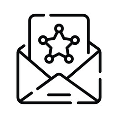 A customizable outline icon of official police mail