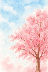 Fototapeta premium watercolor sakura tree background