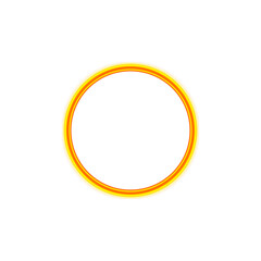 Golden ring round shape. Abstract bright golden shine aura effect. 3d elegant gold circle