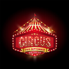 circus theme background featuring rich colorlful elements