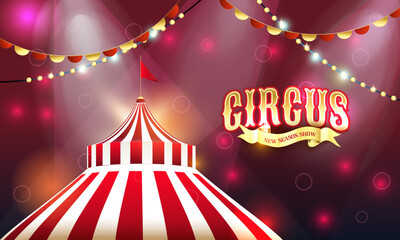 circus theme background featuring rich colorlful elements