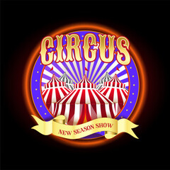 circus theme background featuring rich colorlful elements