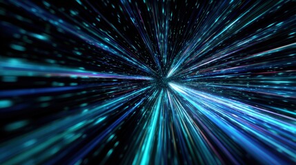 Futuristic light burst creates a sense of speed and motion, perfect for conveying advanced technology themes.