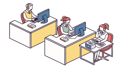 "Call Center Customer Support Service Concept - Vector Illustration Isolated"