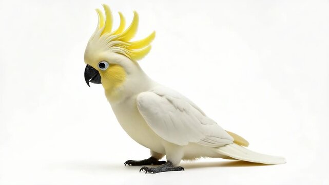 sulphur crested cockatoo isolated on white background.