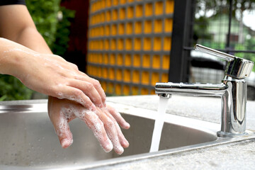 Wash your hands to clean germs.