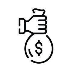 Well designed linear icon of illegal bribery exchange