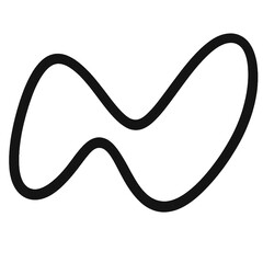 Abstract black and white figure eight shape on Transparent background