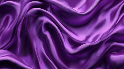 Obraz premium Silky purple fabric background showcasing smooth, elegant textures and depth, perfect for creative design projects.