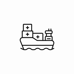 cargo ship medical icon sign vector