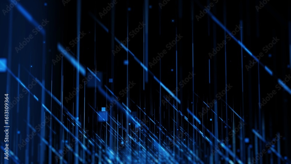 Wall mural abstract digital lines on dark background representing technology and innovation