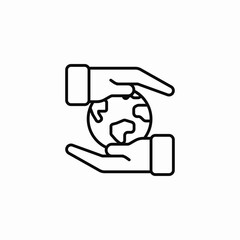 hands holding earth icon sign vector