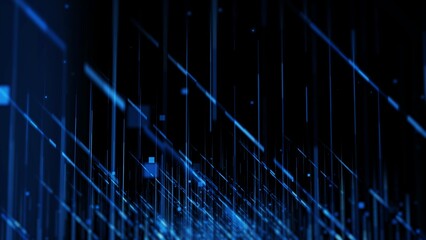 Abstract Digital Lines on Dark Background Representing Technology and Innovation