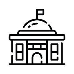 Well designed linear icon of government building facade