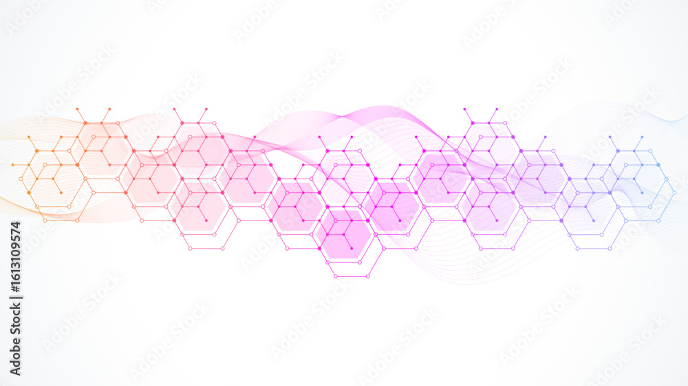 Canvas Prints structure molecule and communication dna, atom, neurons. science concept for your design. connected 