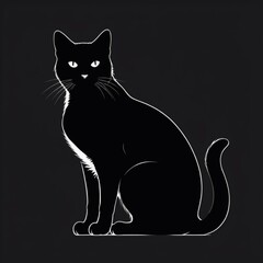 black cat on black background