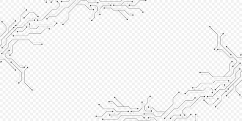 Motherboard digital abstract background. AI circuit board technology texture design. Semiconductor and computer processor on tech banner template concept. Vector illustration