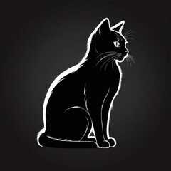 black cat on a black background