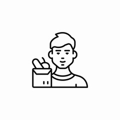 person food delivery icon sign vector