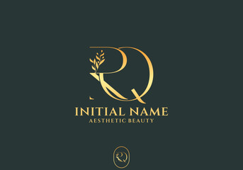 Elegant RQ Initial Logo Design for Aesthetic Beauty Brand