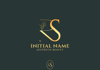 Elegant RS Initial Logo Design for Aesthetic Beauty Brand