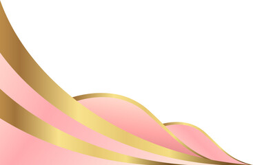 Blush Pink and Gold Corner Wave Design