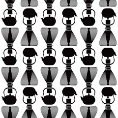 A seamless pattern made from Japanese tea utensils,