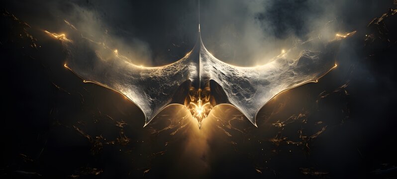 a light manta birostris , coming out of the smoke, Generative AI