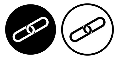 Chain Link Icon Set in Flat and Glyph Vector Styles