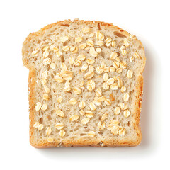 Slice of Whole Grain Bread Topped with Oats