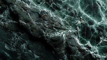 Naklejka premium A detailed close up image showcasing a beautiful green marble texture