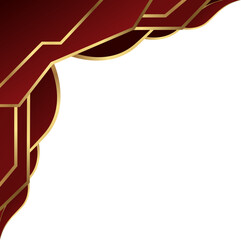 Red and Gold Geometric Corner Design