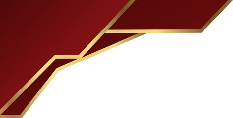 Red and Gold Geometric Corner Design