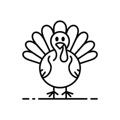 Turkey outline icon for Thanksgiving or holiday season design