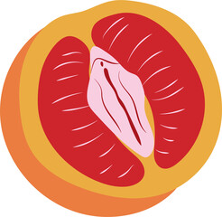 Grapefruit with Outline of Female Vulva