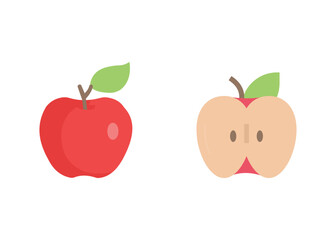Apple Icon Set. Colorful, Organic, Fresh. Stock Illustration