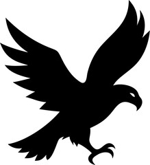 A flying dove of peace and a wild eagle silhouette with wings are powerful symbols of freedom