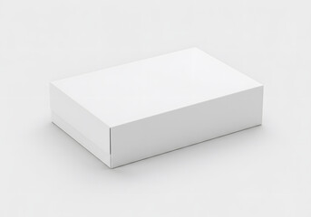 Naklejka premium Minimalist White Cardboard Box Mockup on White Background for Product Packaging Design, Isolated.