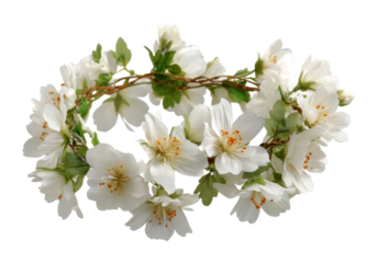 Spring floral crown creation garden crafting activity natural isolated on transparent background, png