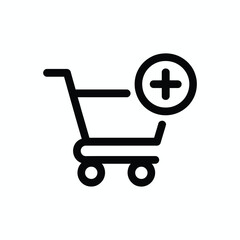 Add to cart icon shopping cart with plus sign symbol