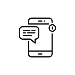 Obraz premium Smartphone with message notification icon in line style design