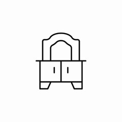 dresser mirror cabinet icon sign vector