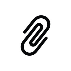 Obraz premium Simple Black Paperclip Icon on White Background for Attachments