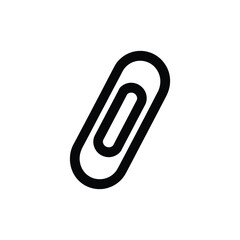 Obraz premium Simple black and white paperclip icon for office and school