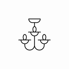 hanging chandelier light icon sign vector